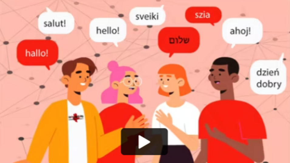 Viele Comicfiguren sagen sich Hallo in verschidenen Sprachen