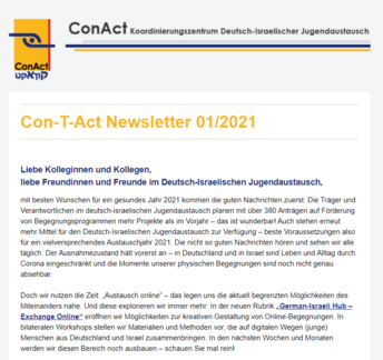 Screenshot von einem ConAct-Newsletter
