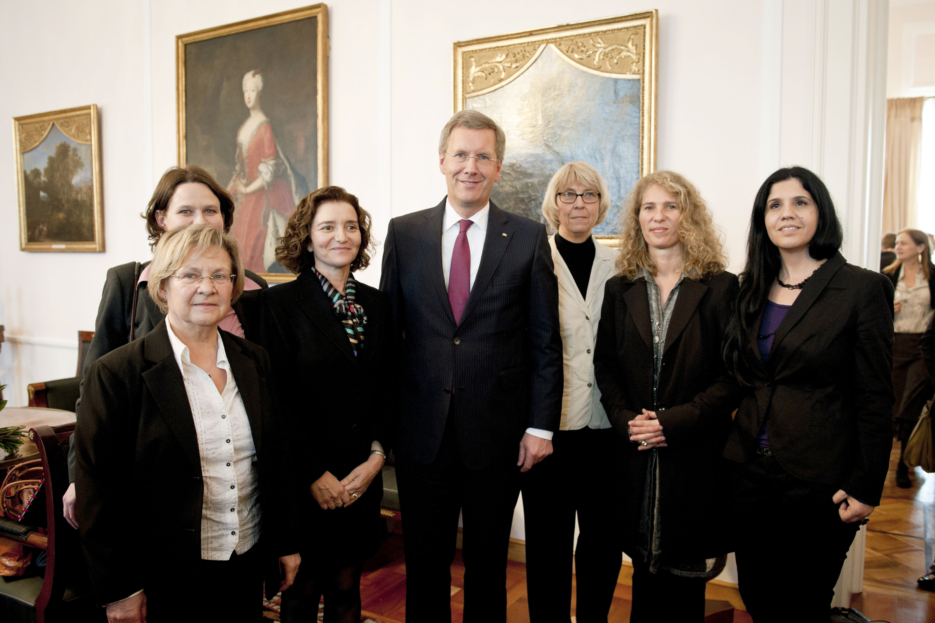 Bundespräsident Christian Wulff und das Team von ConAct und der Israel Youth Exchange Authority