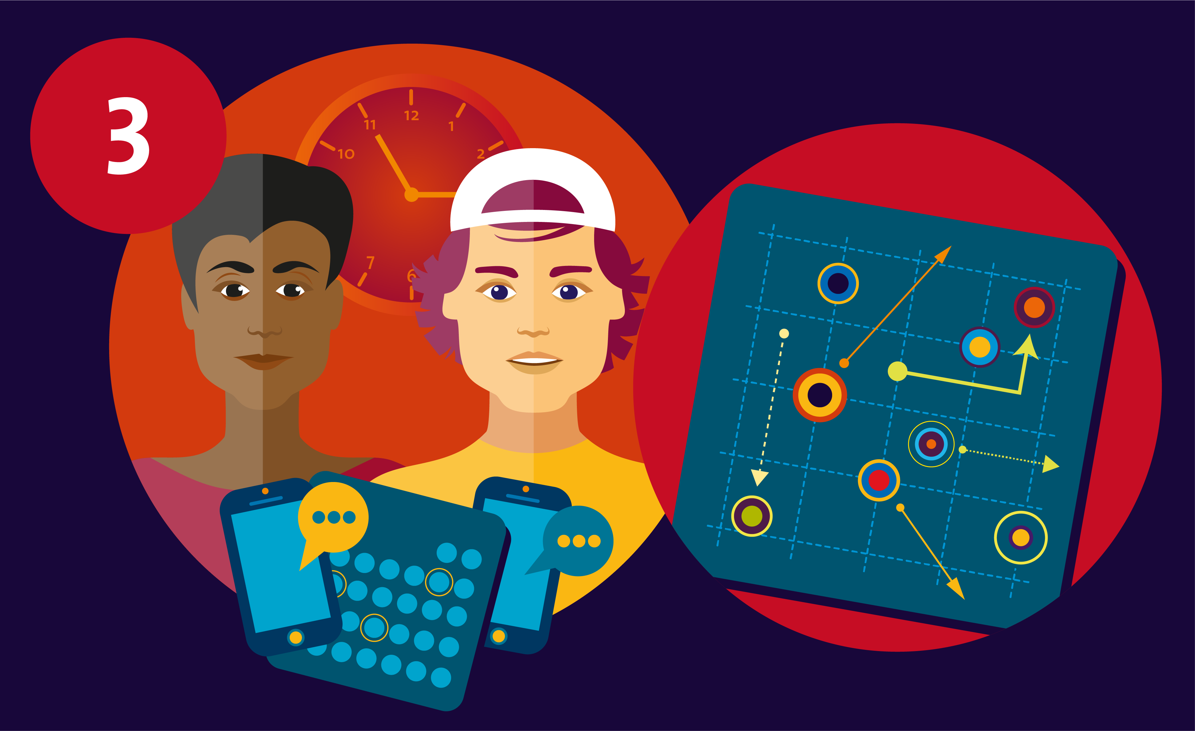 Zwei Comicfiguren und ein Planungsboard